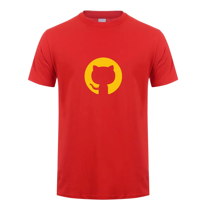 Red Футболка Github программатор программа ape Программирование гиковская рубашка футболка с короткими рукавами LH-149 - Цвет: Red