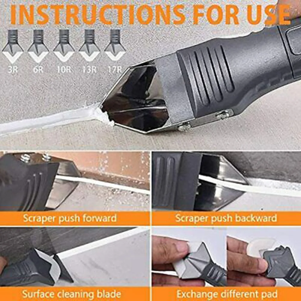 

Caulking Tool Kit 35PCS Silicone Sealant Finishing Tools Reusable Steel Hand Tools Clear Plastic Box