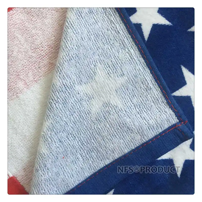 Пляжное полотенце с флагом Великобритании и США для банное из микрофибры 70x140 см