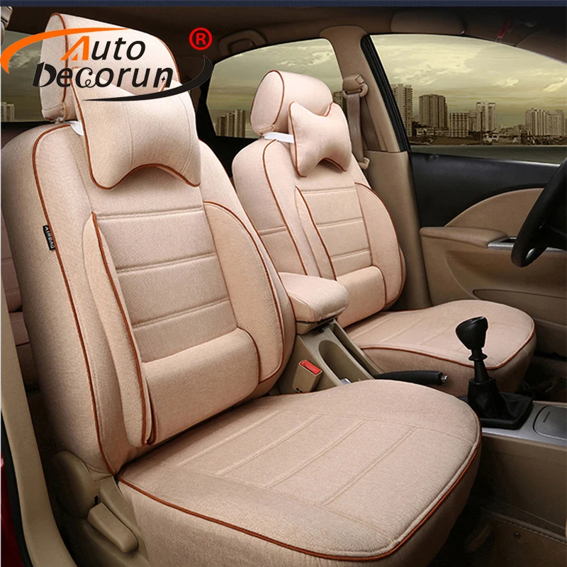 AutoDecorun Custom Fit льна подушки сиденья автомобиля для Nissan Qashqai 2012 2016 2018 чехлы на набор