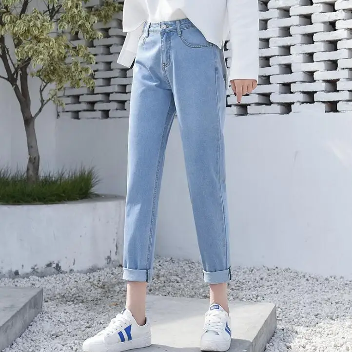 

Harem Denim Pants Trousers For Women Fashion Loose Vintage Mom Boyfriend Korean High Waist Jeans Ladies Plus Size