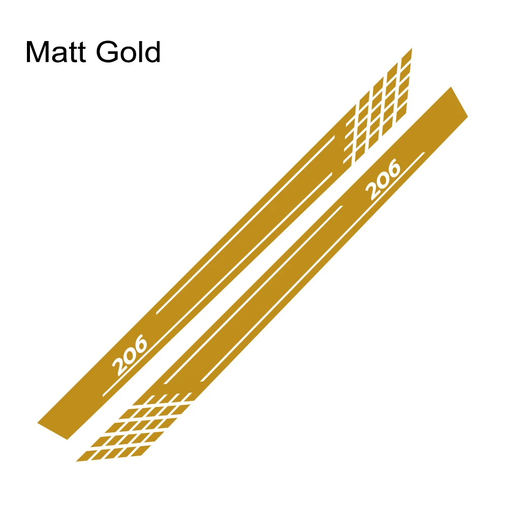 

Striped Stickers PVC Car Accessories Stickers Car Decoration Reflective Graphic Vinyl 2 Pcs. for Peugeot 206 Car Door Side Skirt