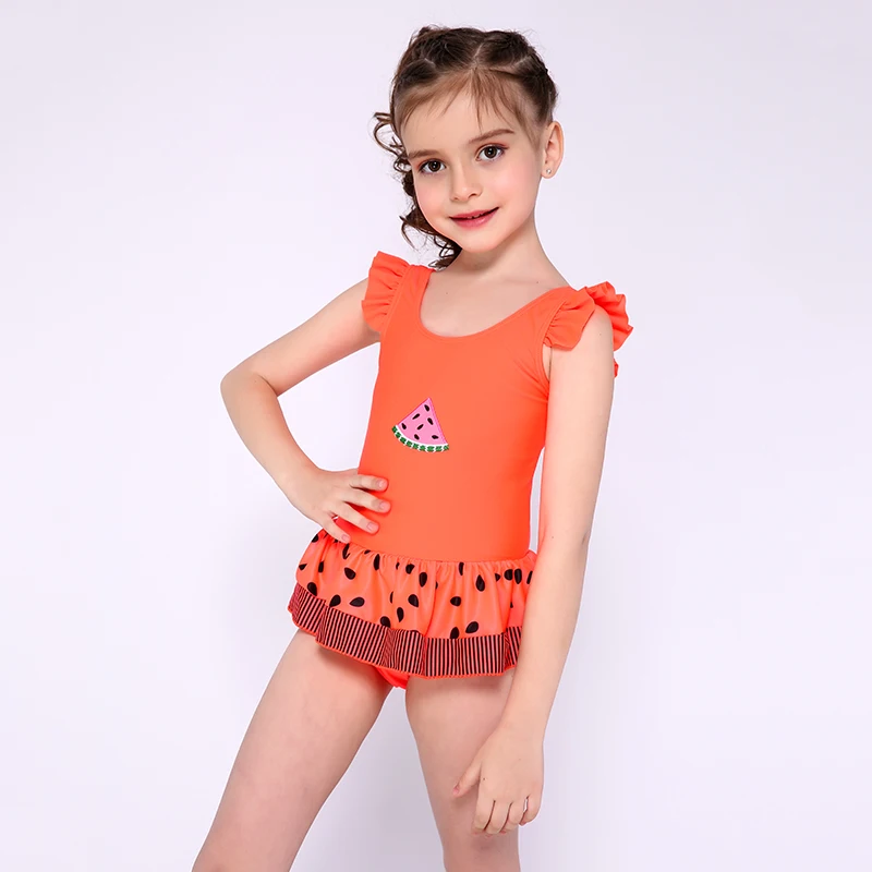 Купальник с юбкой для девочек Новинка лета 2020 Цельный купальник купальники