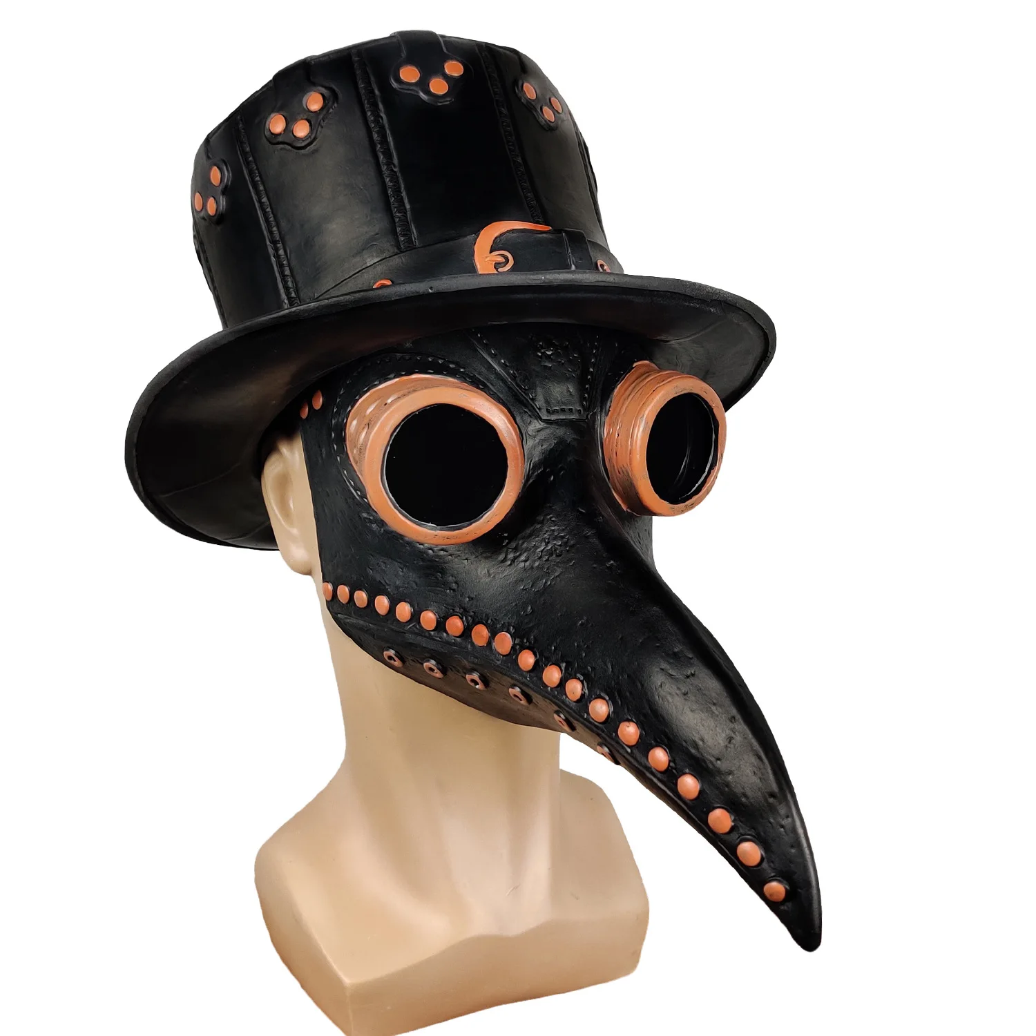 Чёрная заклепочная шляпа для взрослых из искусственной кожи Хэллоуина Чумного