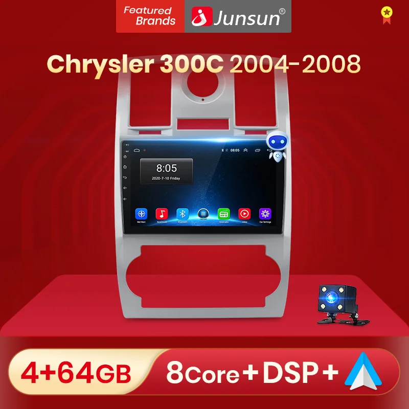 Junsun V1pro AI Voice For Chrysler 300C 2004 - 2007 автомагнитола 2дин android Auto Аудио для авто GPS Track Carplay 2