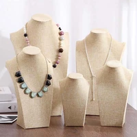 new linen mannequin bust necklaces stand vintage jewelry model display rack pendants holder jewellery organizer gift for women