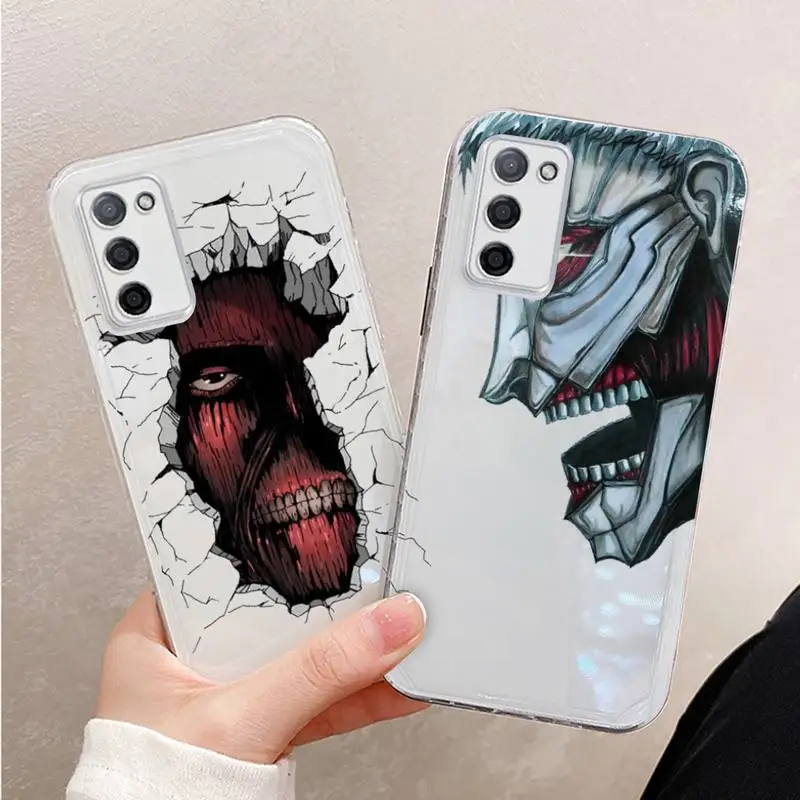 

attack on titan Phone Case Transparent For oppo R17 R15 R11 R9 F11 A32 A39 K7 K5 S X PRO PLUS moible bag