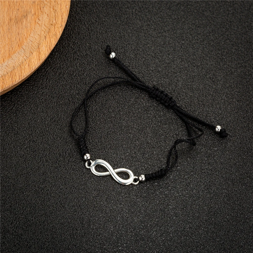Black String Infinity Charm Bracelets for Protection Luck Handmade Thread Amulet Friendship Jewelry | Украшения и аксессуары