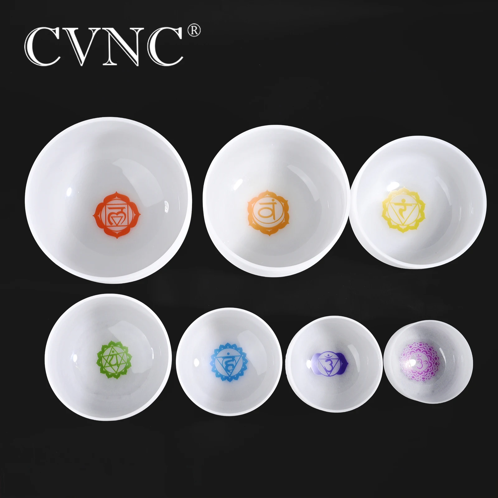 CVNC чакра настроенная Набор из 7 шт 6 "-12" матовые кварцевые хрустальные поющие