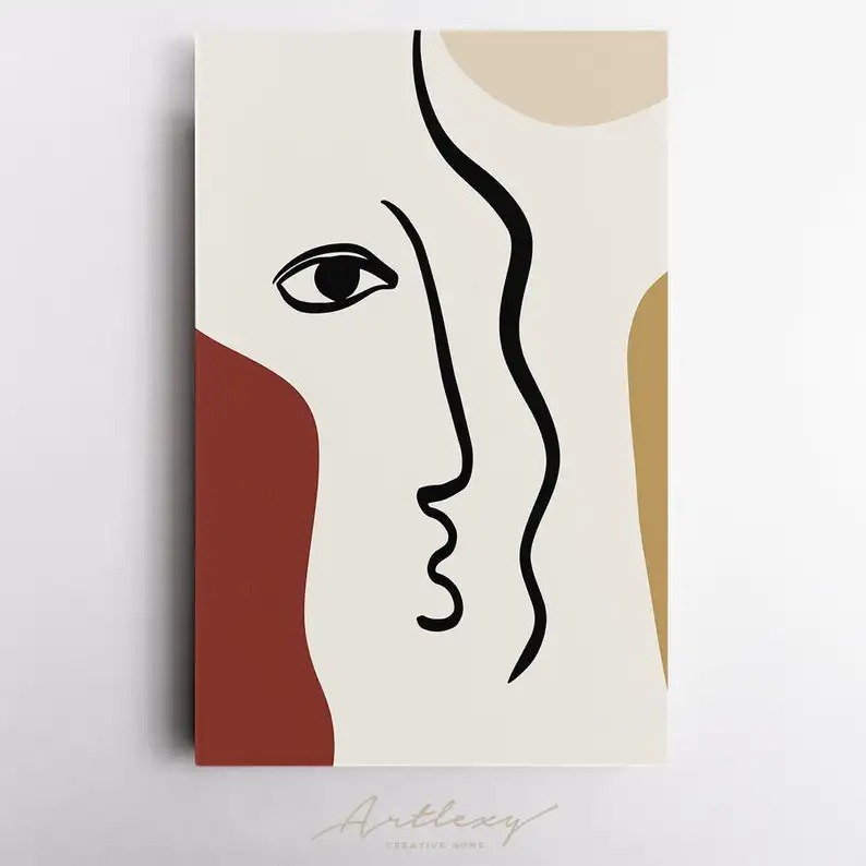 

Set Of 3 Woman Face Cubism Art Canvas Wall Decor