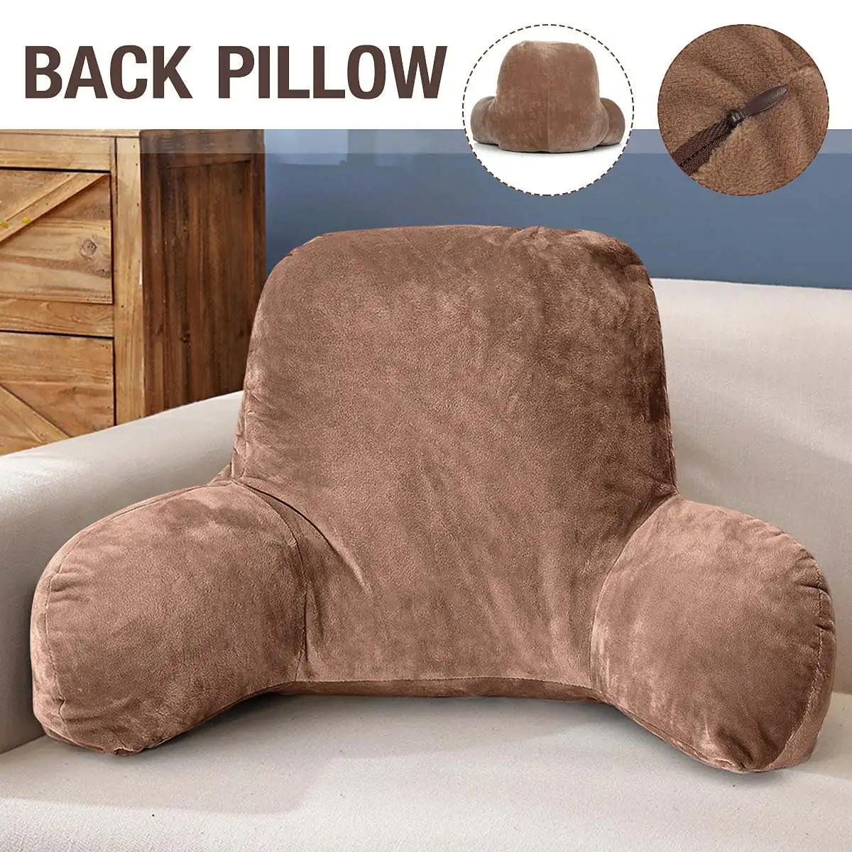 Lounger Lumbar Rest Back Pillow Cushion Bed Car Office Sofa Support Arm Stable Backrest Seat Reading Bedside Chair | Дом и сад