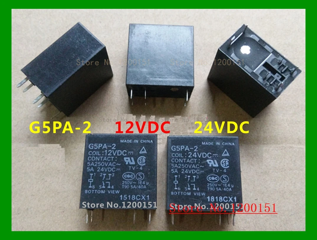 2 шт./лот G5PA-2 G5PA-2-12VDC 12VDC G5PA-2-24VDC 24VDC 5A реле DIP-6 | Электронные компоненты и