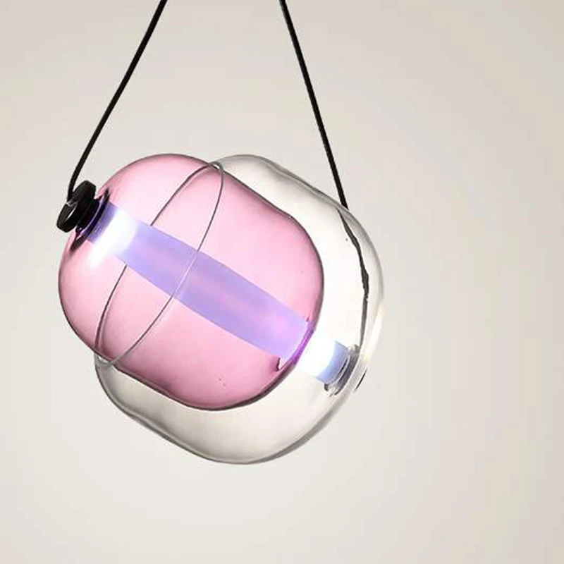 Круглый стеклянный подвесной светильник светодиодный на базе абажур для