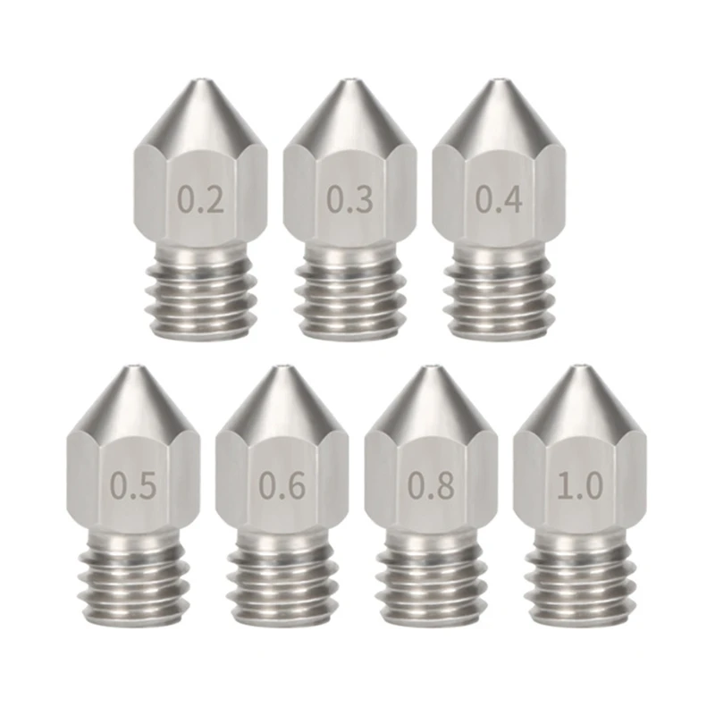 

10 шт., сопла MK8, Резьба M6 для экструдера волокна 1,75 мм, 3D принтер Ender 3 /5, сопла 0,2 0,3 0,4 0,5 0,6 0,8 мм