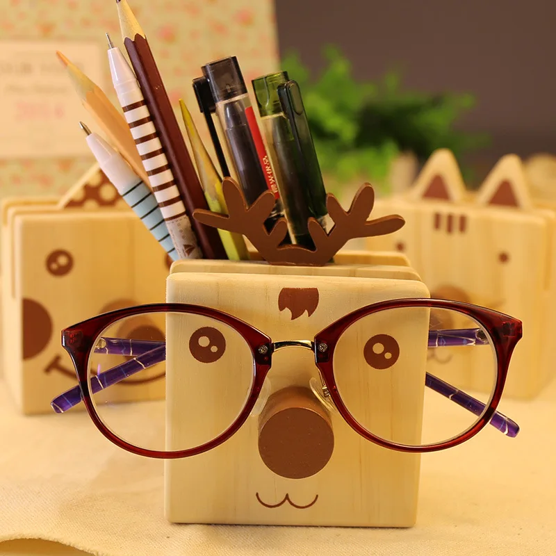 

Multi functional Wooden Pen Holder Frame Kawaii Desk Accessories School Supplies Organizador De Escritorio Desk Organizer
