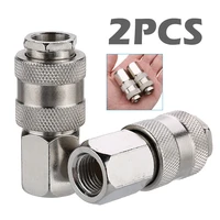 2pcs air quick connector euro female quick release fittings compressor connectors set with 14 bsp female thread quick coupler