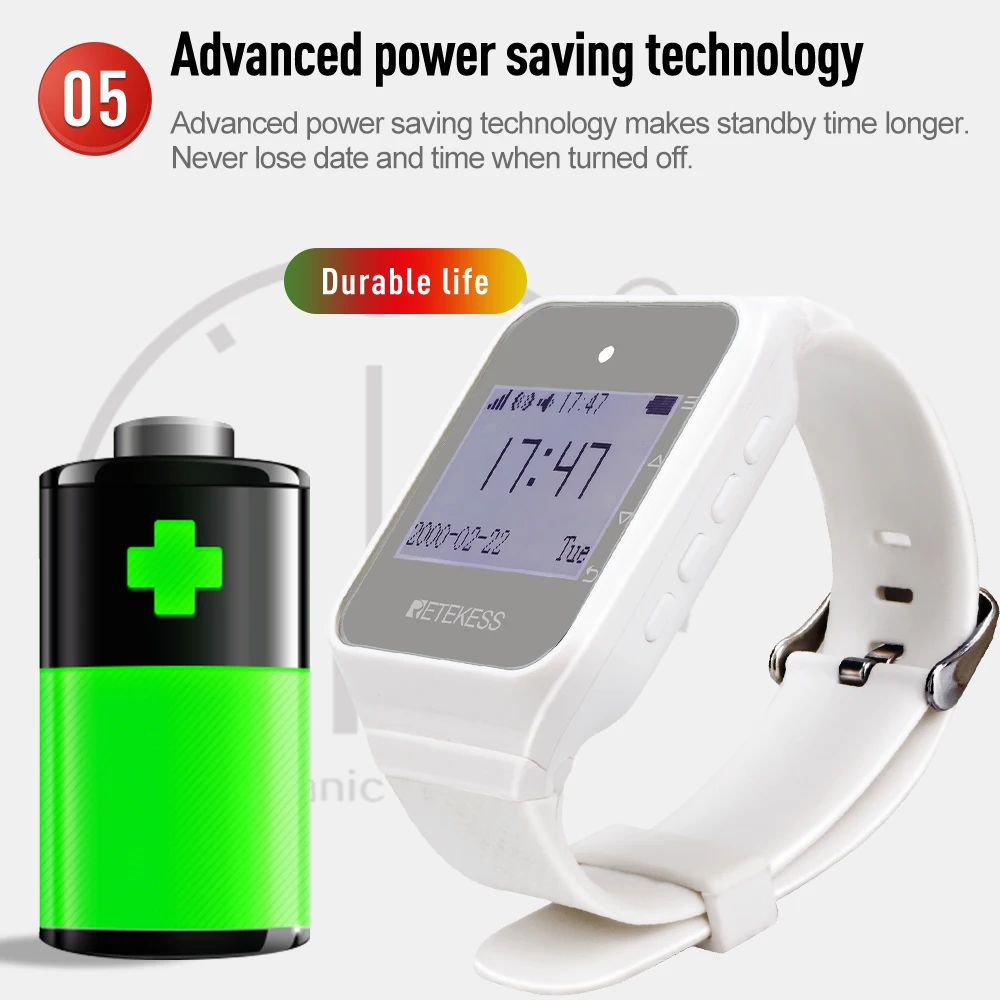 Kup 2pc Retekess TD108 Zegarek Odbiornik Bezprzewodowy System Wzywania Kelnera Restauracja Pager Obsługa Klienta W Oczekiwaniu Przypomnij O Barze Szisza