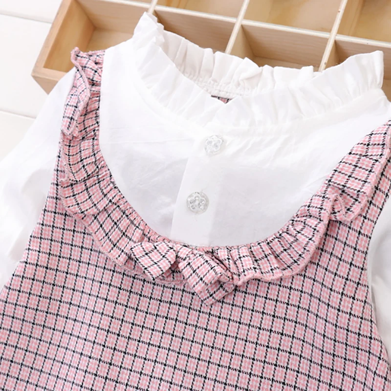Платье для маленьких девочек детское платье принцессы на бретелях в клетку из