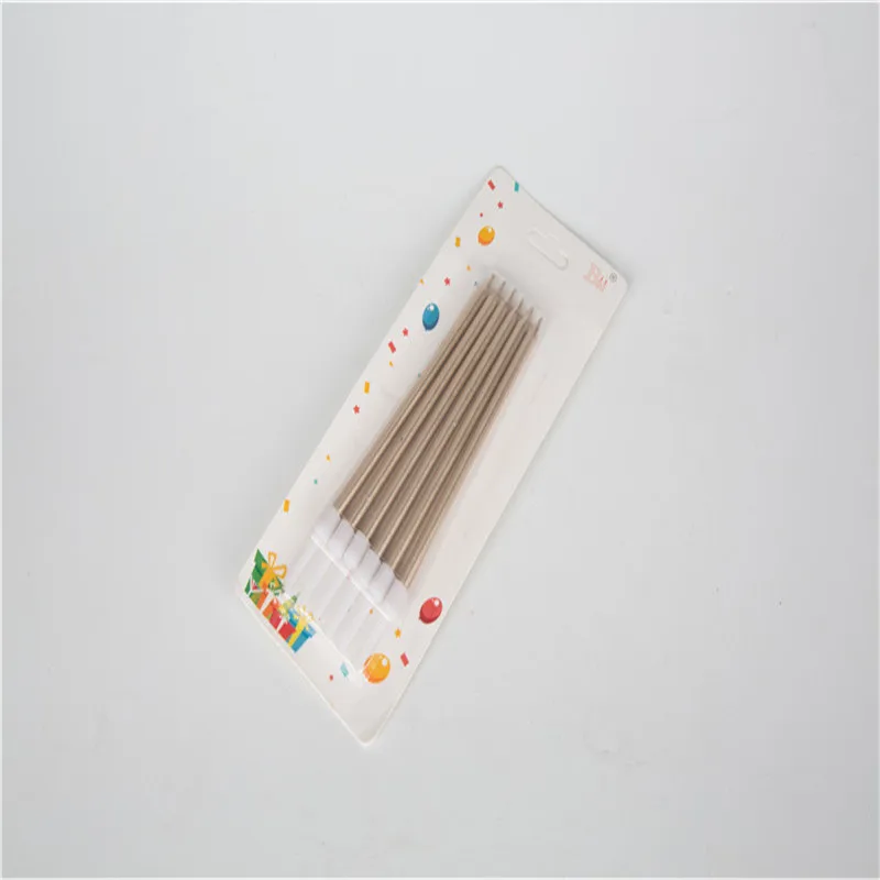 6 шт. золотистый Длинный карандаш Свеча для торта безопасное пламя детей дня