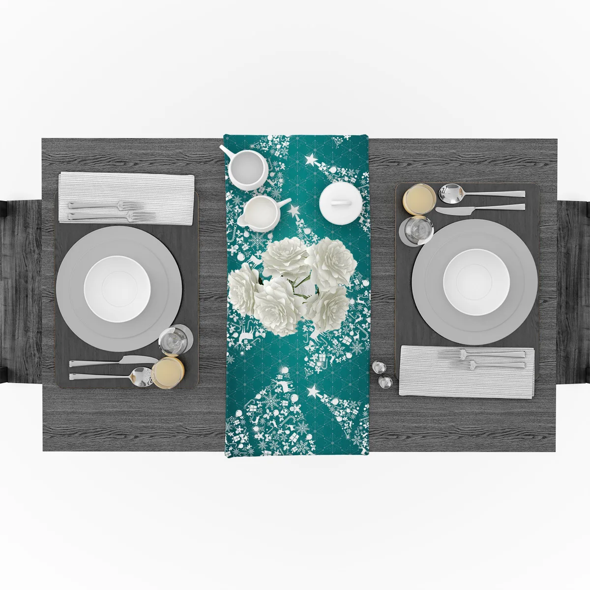 Зеленые рождественские украшения с принтом Счастливого Рождества для дома