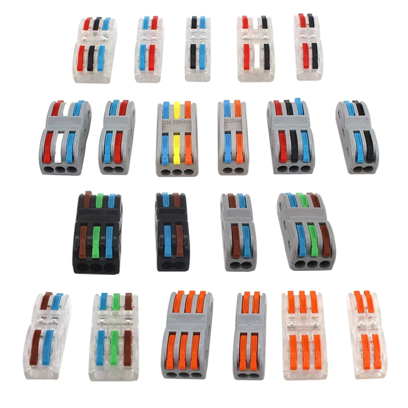 

Wire Connector Color 222-412 413 223 Mini Quick Conectors Universal Compact Wiring Conductor Push-in Terminal Block LED Conector