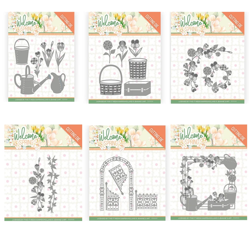 

JC 2021 Flower Basket Garden Metal Cutting Dies Scrapbooking Shape Die Cut Card Make Stencil Craft Mold Mould Model Decoration