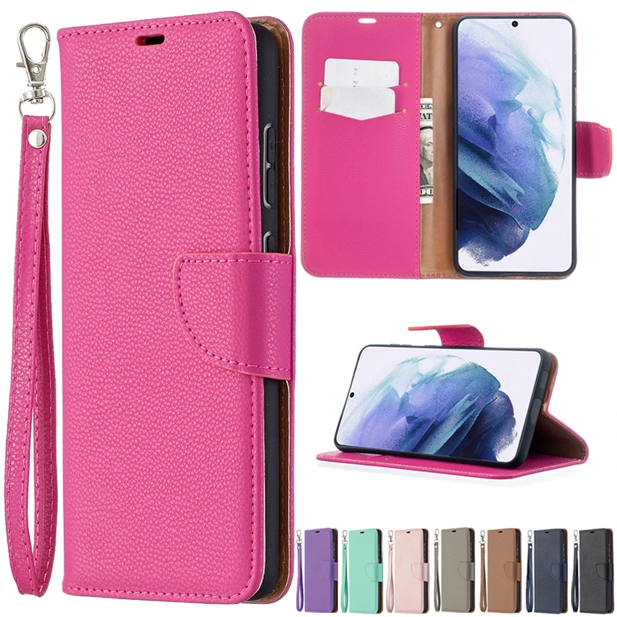 

Flip Wallet Litchi Pattern Case For Samsung S21 S21Plus S21Ultra S21FE S20/S10/S9 Plus Note 10/20 Ultra A12 A22 A32 A52 A72 A82