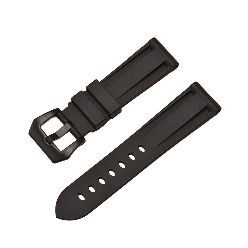 Ремешок силиконовый для часов сменный мягкий браслет Panerai черный зеленый серый 20