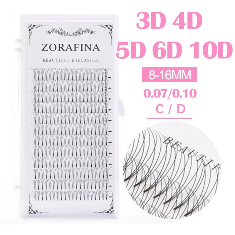 ZORAFINA Lines Premade Volume Fans 3d/4d/5d/6d Lash Russian Volume Eyelash Volume Fake Eyelashes Wholesale Cluster Lashes