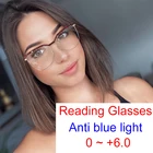 2021 Модные женские очки для чтения даже для плюс 0 до + 6,0 с защитой от сисветильник компьютерные оптические очки с оправой очки кошачий глаз