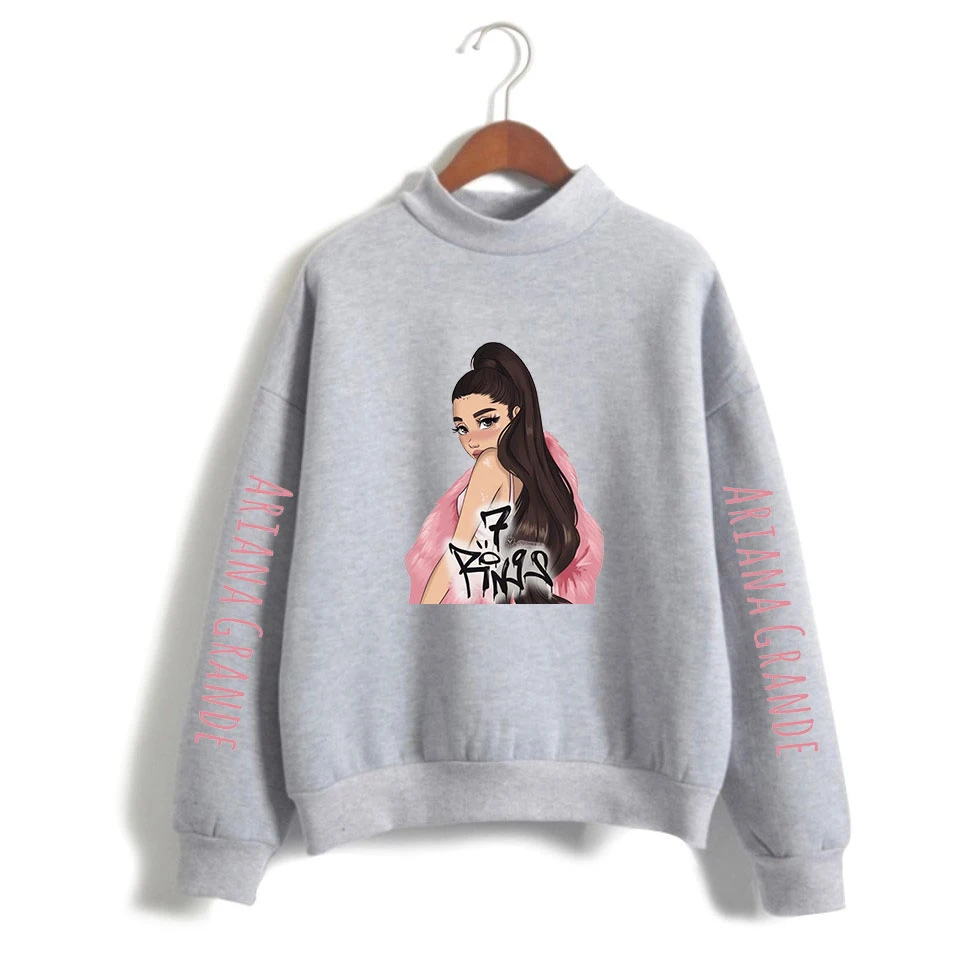 

Hip Hop Ariana Grande Women sweatshirt Girl's Turtleneck Kpop Coat Ariana Grande Turtleneck women Clothes Spring Sweatshirts