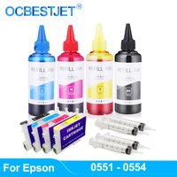 refill ink kit for t0551 t0552 t0553 t0554 refillable ink cartridge for epson stylus photo r240 r245 rx420 rx425 rx520 printer