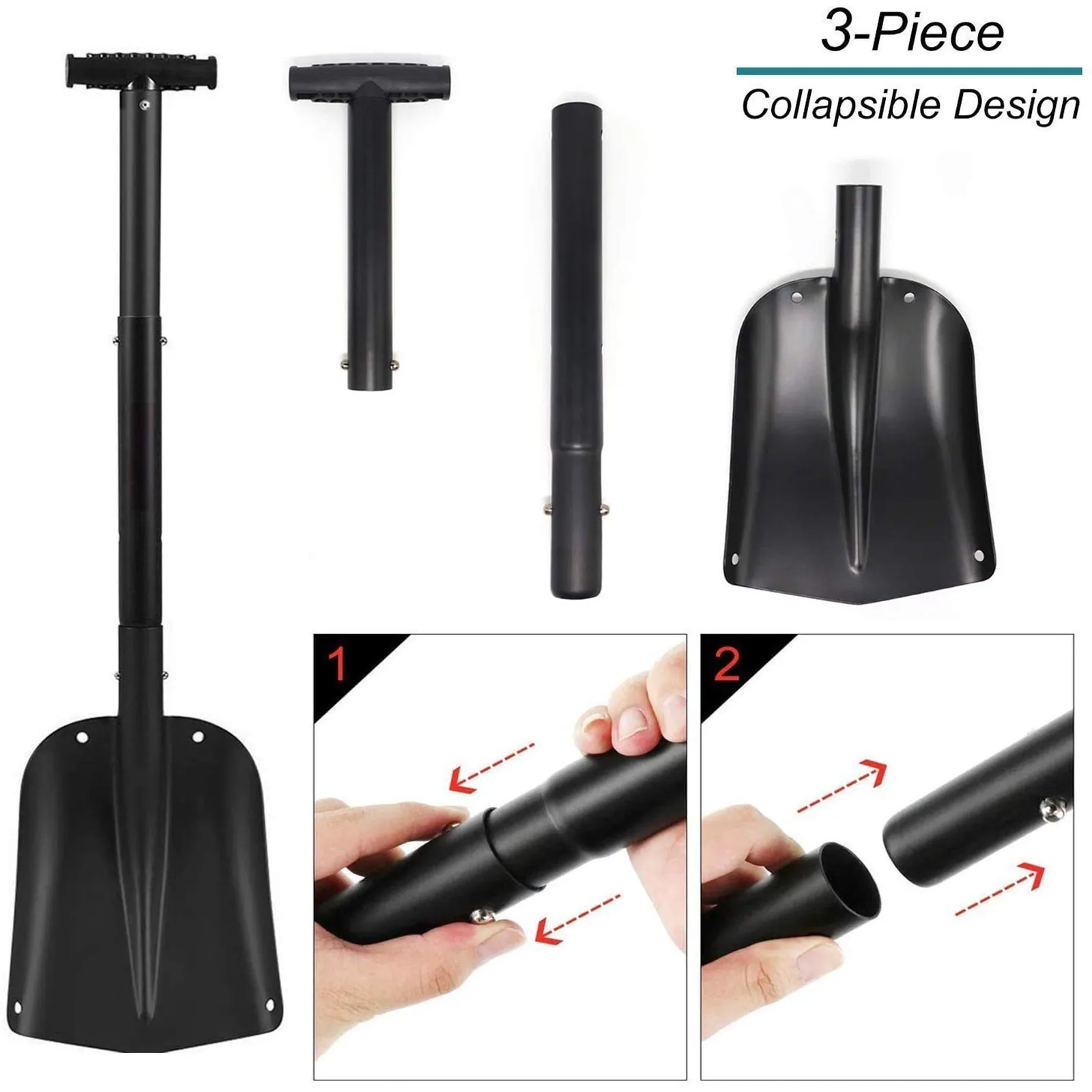 Регулируемая Складная лопата для снега 66-82 см портативная компактная