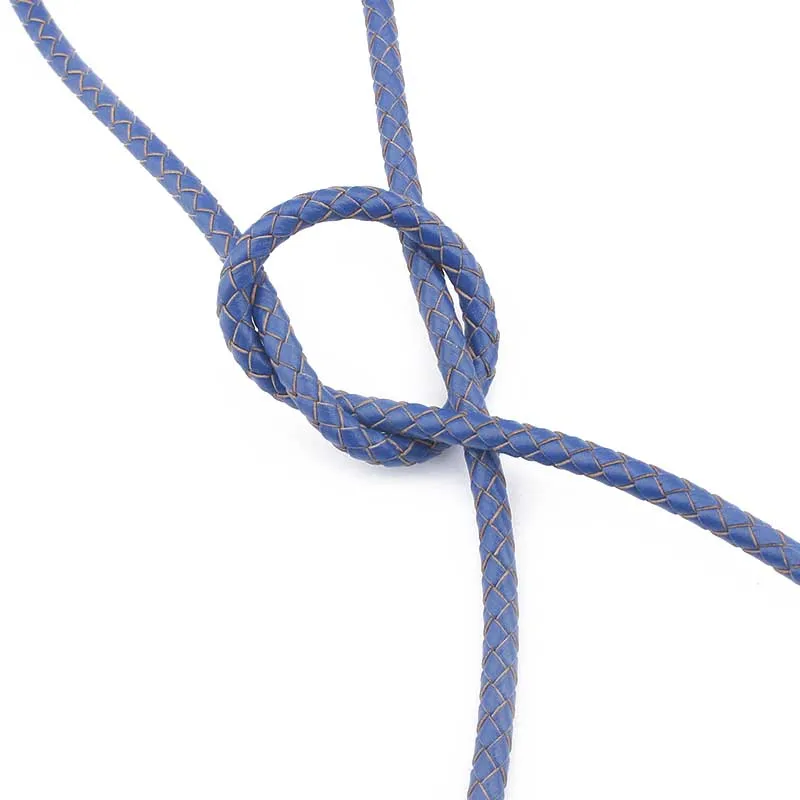 1 метр 5 мм круглый плетеный шнур из натуральной кожи черные белые синие кожаные