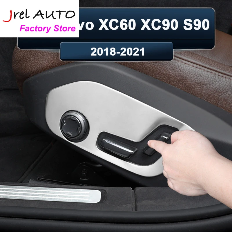 

JREL Car Seat Adjustment Cover Knob Button Switch Trim Frame Sticker For Volvo XC60 XC90 S90 2018 -2021 Car Styling Accessories