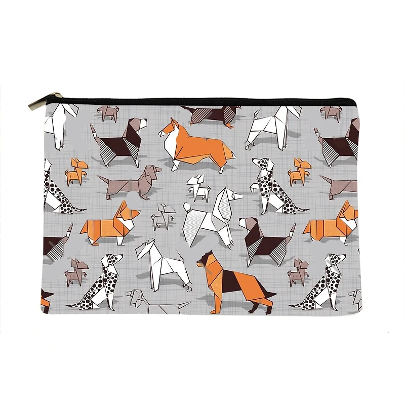 

Женская сумка для макияжа с рисунком оригами Догги, Модный женский органайзер для косметики, сумка для путешествий, красочная сумка для хра...