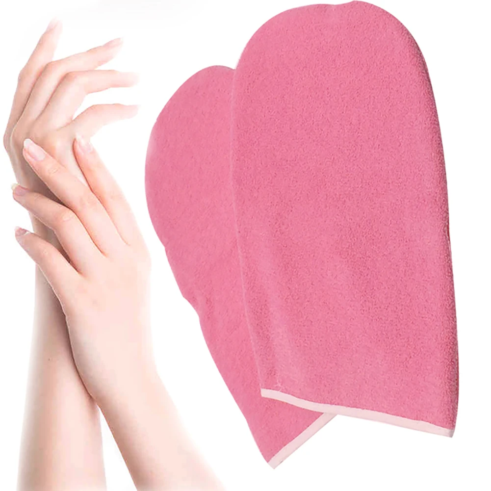 

1Pair Paraffin Wax Gloves Wax Bath Hand Treatment Mitts Soft Cotton Mittens Moisturizing Hand Care Kit Reusable Paraffin Gloves