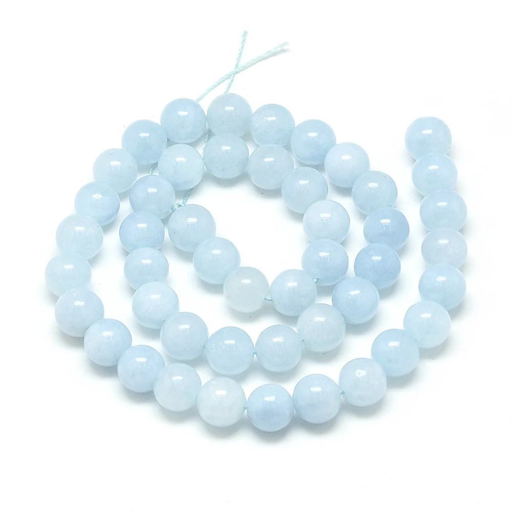 

5Strands 6/8/10/12mm Natural Aquamarine Beads Round For Necklaces Bracelets Jewelry Making DIY Accessories, Hole: 1mm