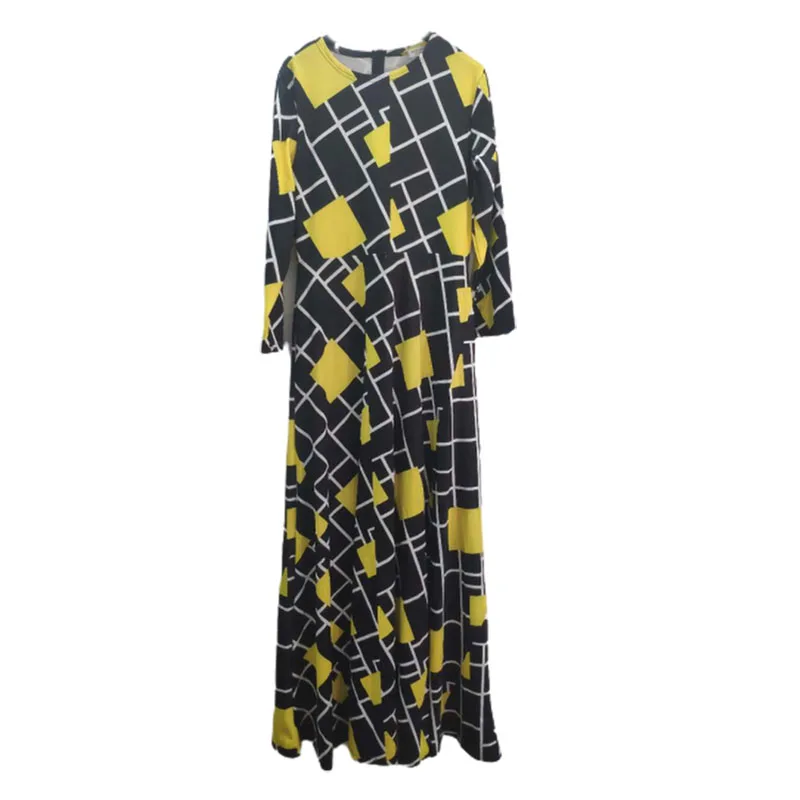 

2020 summer fashion african women o-neck printing polyester long dress