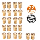 22 шт., латунные насадки для экструдера 3D-принтера, 1,75 мм, 3,0 мм