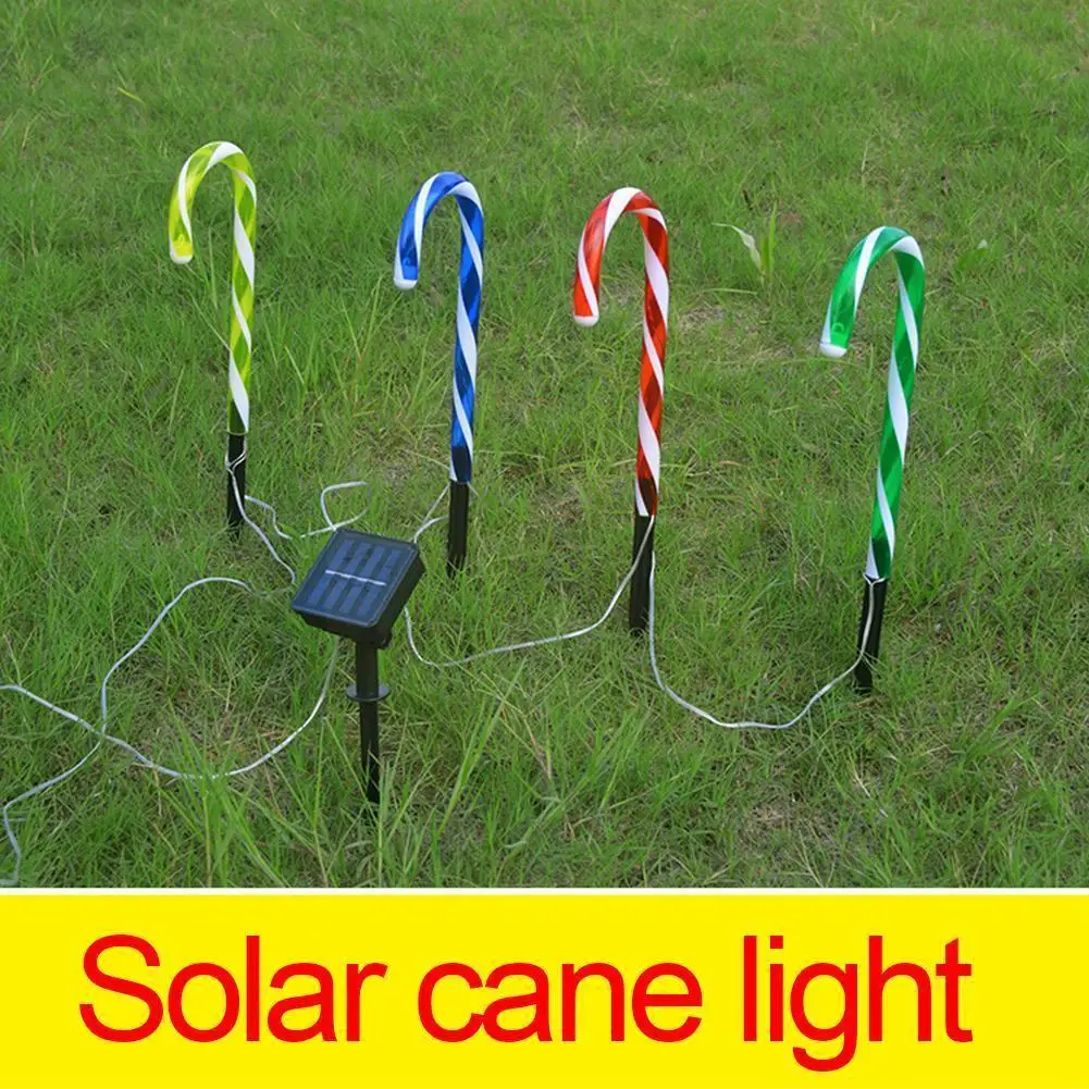 

Рождественский светильник в виде тростника на солнечной батарее, украшение для дома и сада, дорожки, подъездные дорожки, клинья, праздничны...