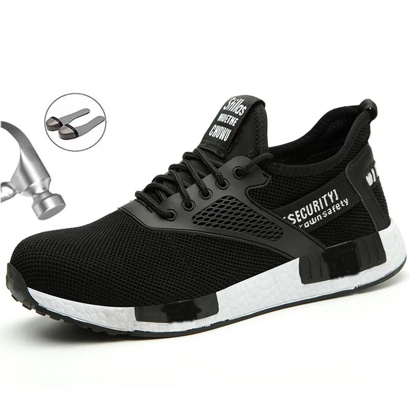 Мужская защитная обувь летние сетчатые дышащие мужские ботинки рабочие со