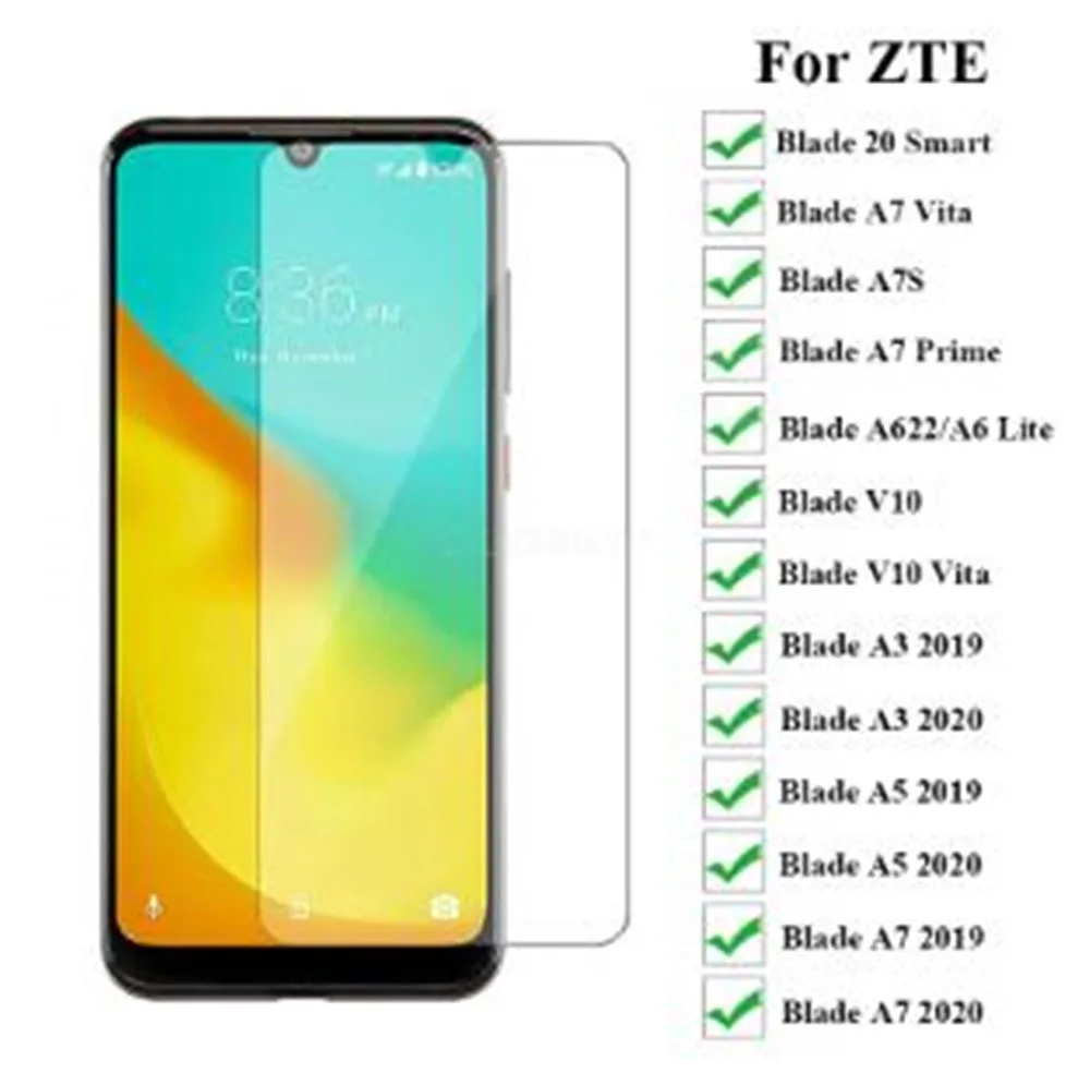 

Закаленное стекло для Zte Blade A7S 20 Smart A7 2020 Vita A3 A5 A7 Prime 2019 V10, защита экрана на 7 7S 5 10Vita Glass