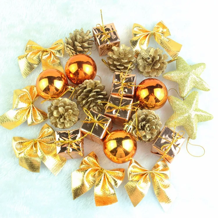 1 комплект 24 шт. Золотой декор для рождественской елки шар безделушка