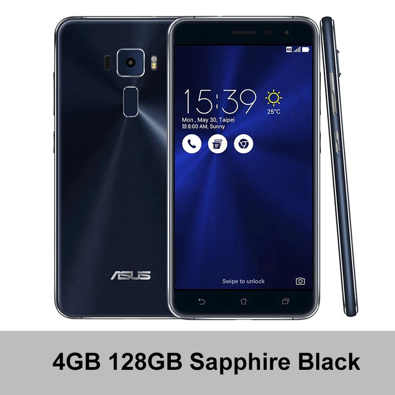 4GB 128GB Black Абсолютно мобильный телефон Asus Zenfone 3 ZE552KL 4G Android 5," 1920x1080 p 4 ГБ ОЗУ 64 Гб ПЗУ восьмиядерный смартфон Snapdragon625 NFC - Цвет: 4GB 128GB Black
