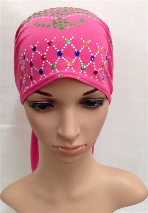 Женская многоцветная бандажная шляпа с блестками мусульманские внутренние