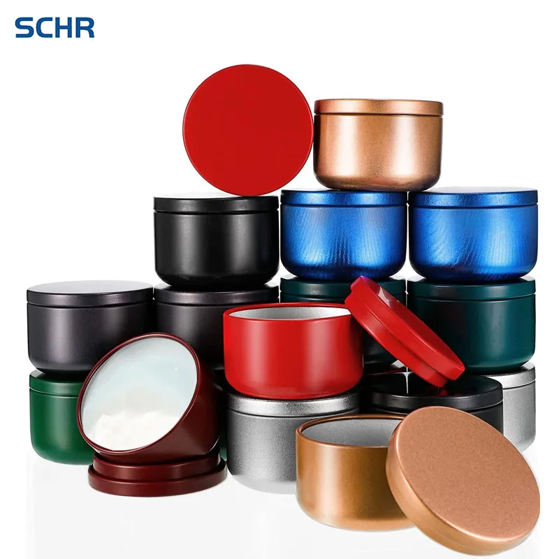 

50pcs Aluminum Candle Tin 50ml Round Candle Containers Cosmetic Jars Oil Cream Pot Solid Aromatherapy Sealed Metal Can Travel