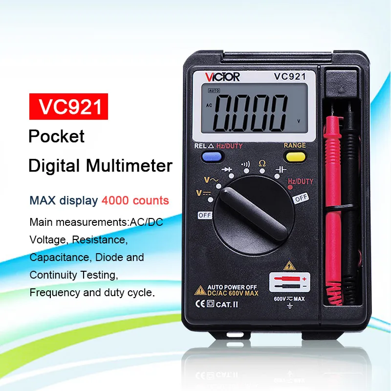 VICTOR VC921 3 3/4 многотестер электрический карманный мини цифровой мультиметр