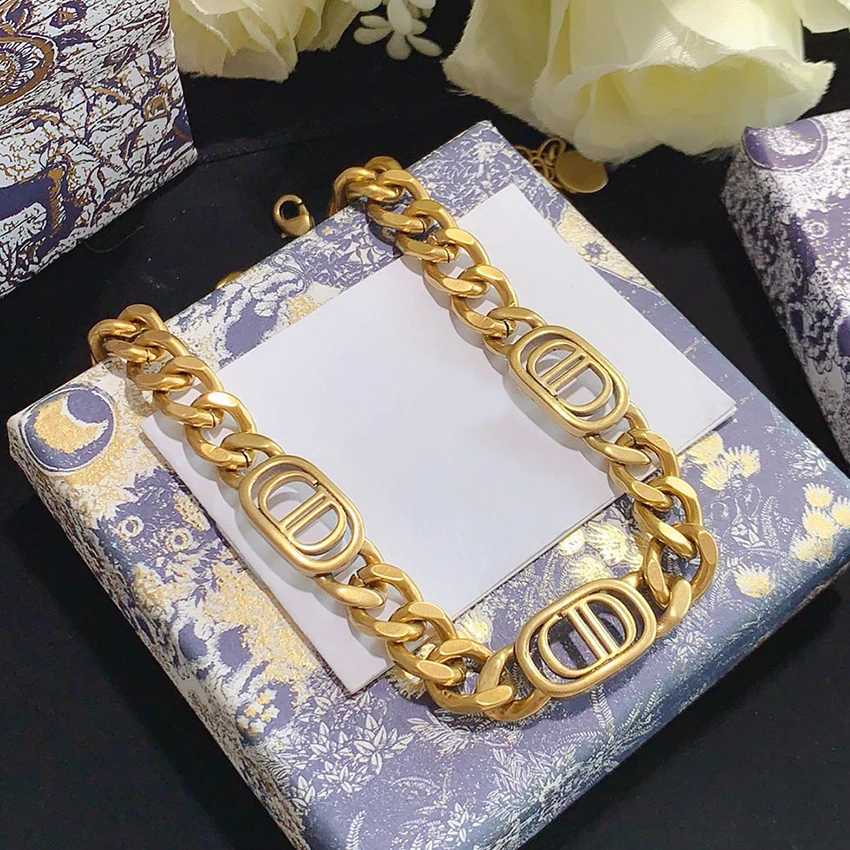 

Silver New D Letter Necklace for Women Personality Hip Hop Charms Romantic Collar stainless steel fine jewelry Holiday Gift