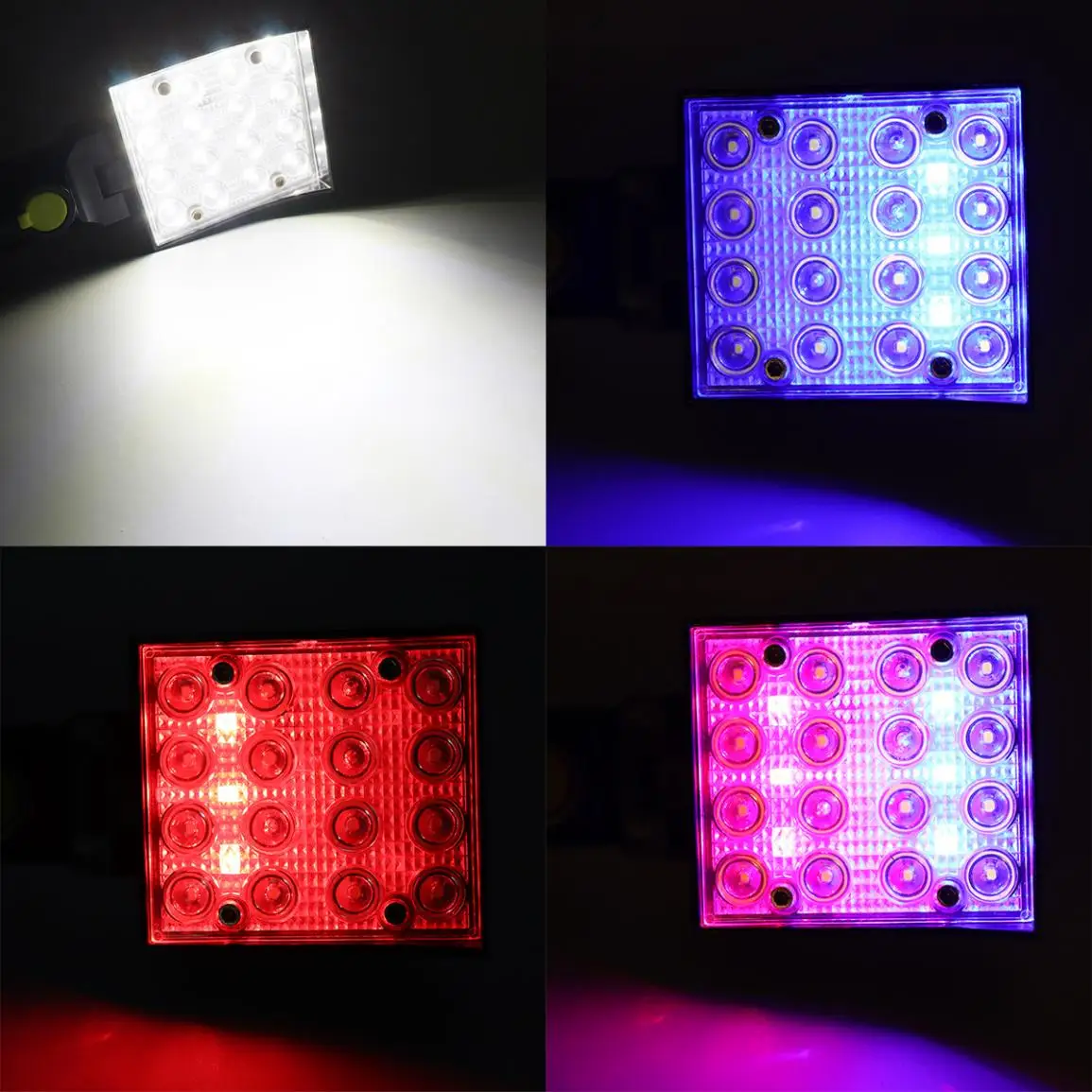 

White Red Blue Light 12 COB LED Flashlight Lamp Car Repair Work Light USB 18650 Torch Tent Camping Lantern 90 Degree Rotation